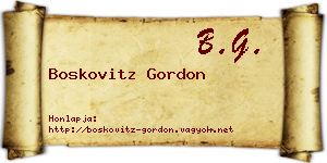 Boskovitz Gordon névjegykártya