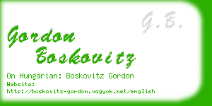 gordon boskovitz business card